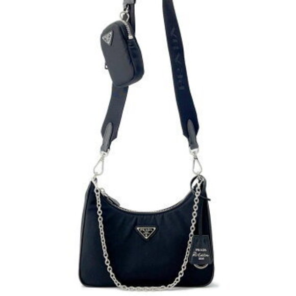 Prada Re Edition Nylon Shoulder Bag Black - Picture 1 of 8